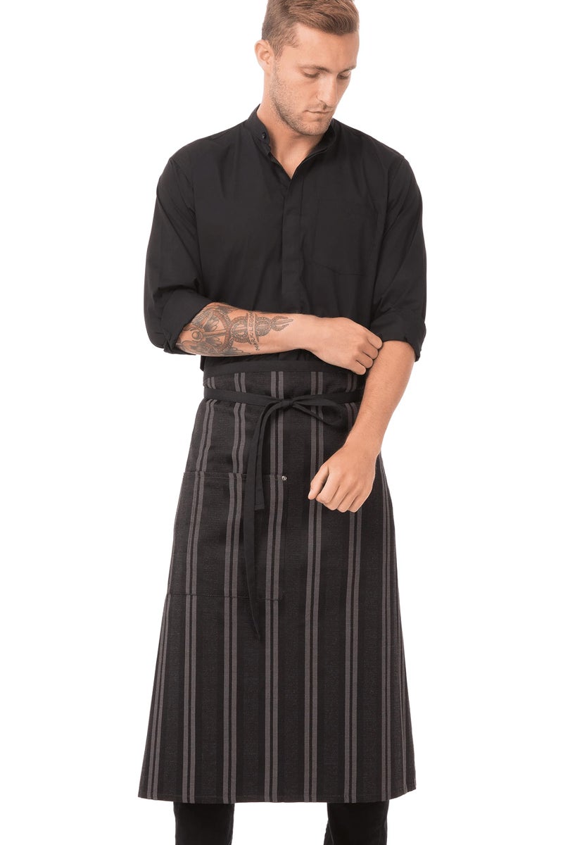 Chef Works Unisex Presidio Bistro Apron, Black Gray, One Size - Image 1